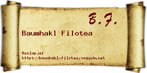 Baumhakl Filotea névjegykártya